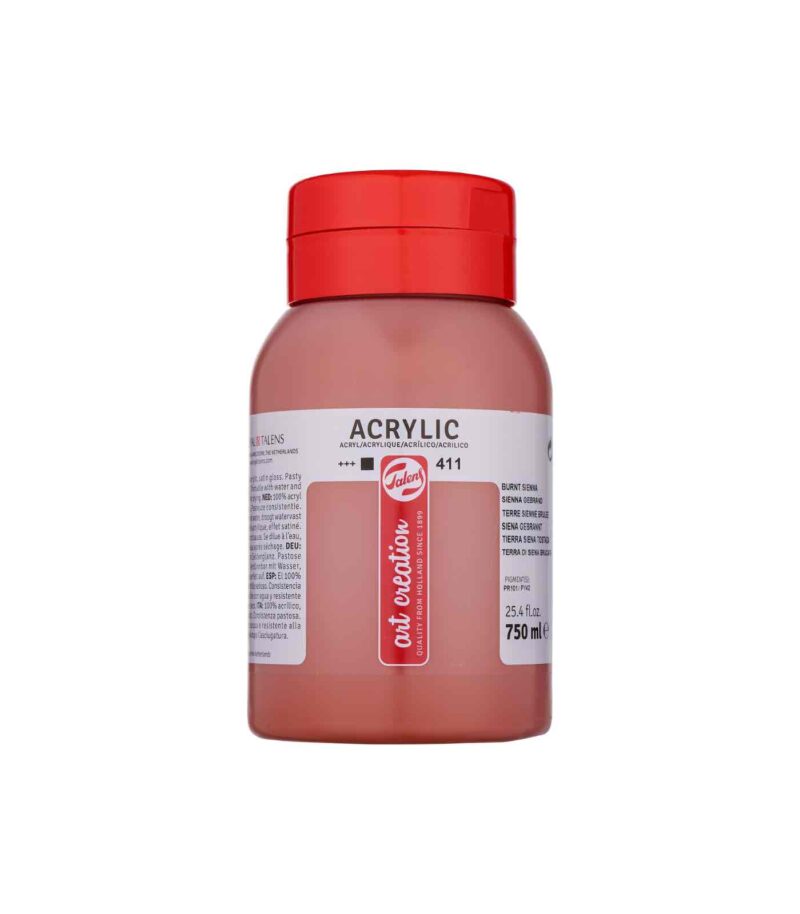 411-BURNT SIENNA--750ml-Acrylic Colour-Talens Art Creation-Royal Talens-Art&Colour-