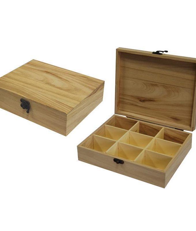 Wooden box with 9 compartments