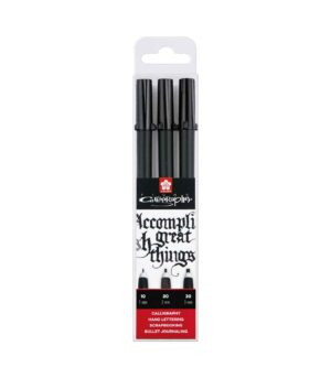 Set of 3 Markers Pigma Calligrapher 1/2/3 mm