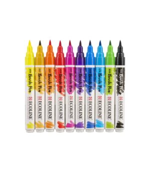 Set of 10 Brush Pens Ecoline