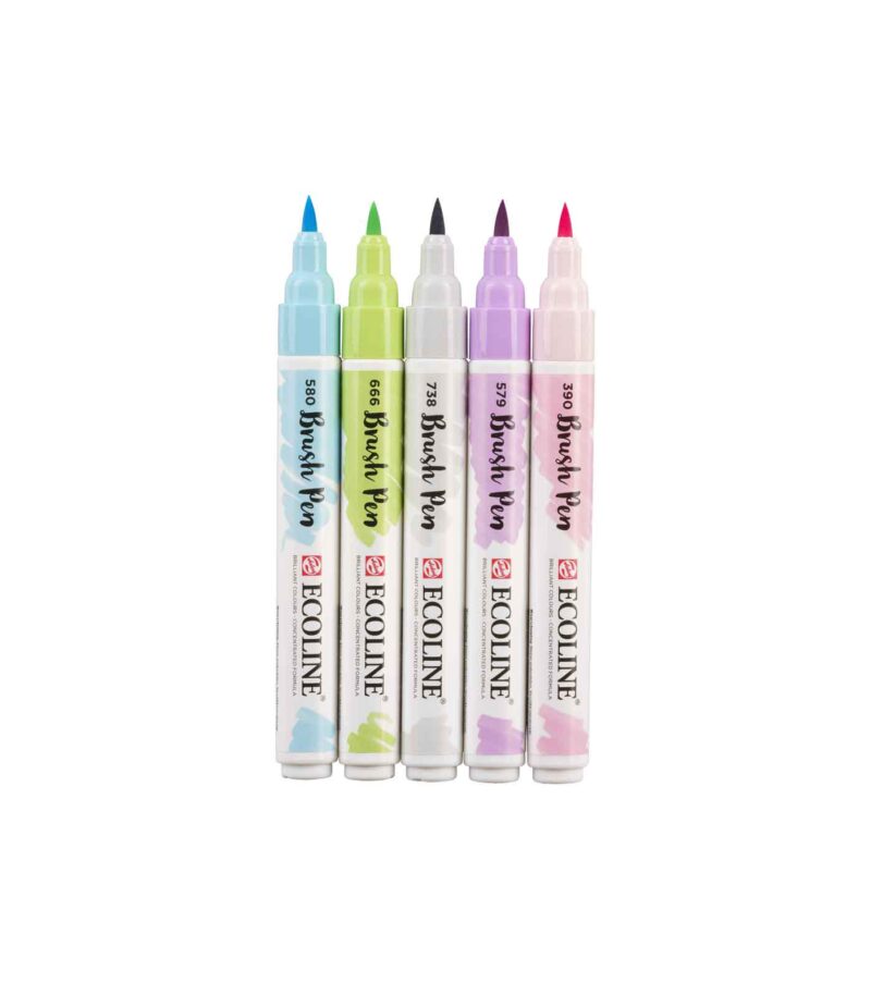 set-5-markadoroi-ecoline-brush-pen-pastel-Talens-Art&Colour