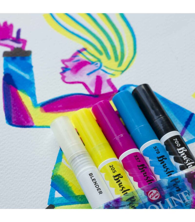 set-5-markadoroi-ecoline-brush-pen-primary-Talens-Art&Colour-3