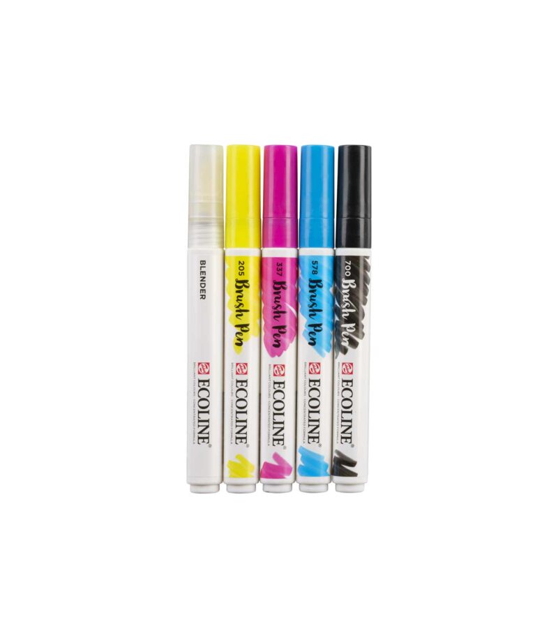 set-5-markadoroi-ecoline-brush-pen-primary-Talens-Art&Colour