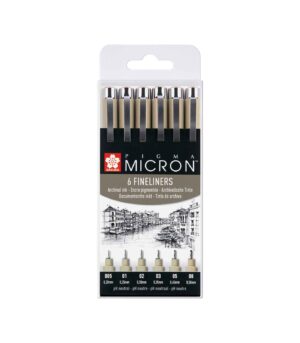 Set of 6 Fineliners Sakura Pigma Micron