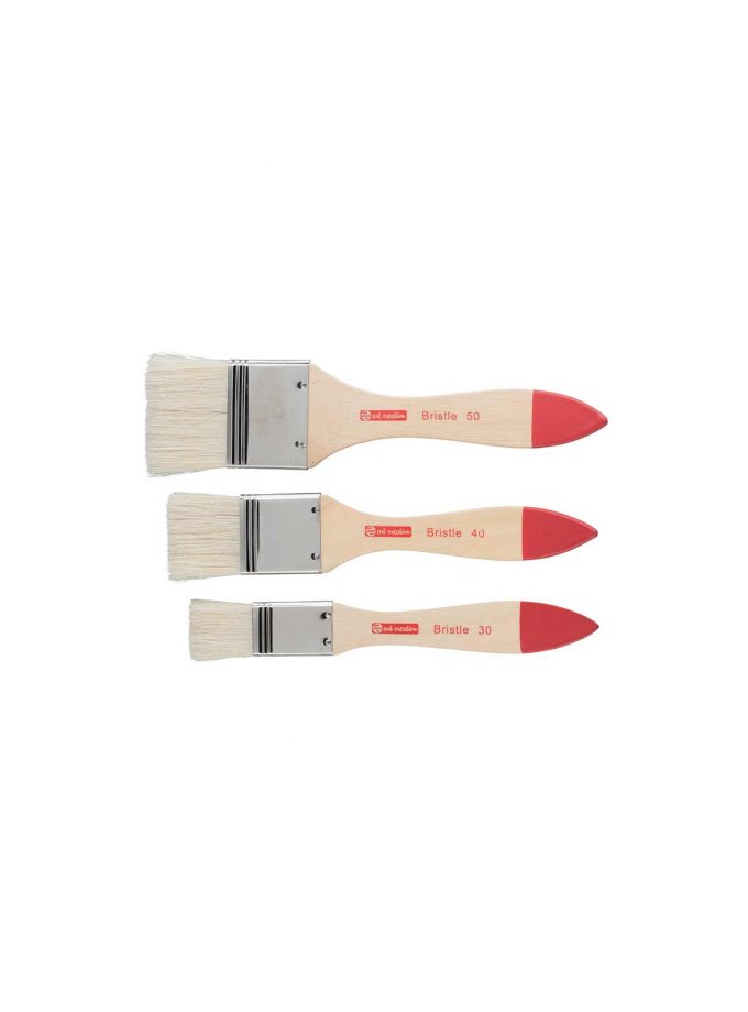 Set of 3 Flat Hog Hair Palette Brushes Art Creation