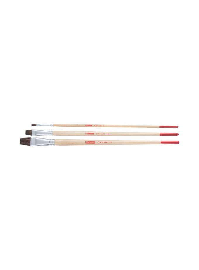 Set of 3 Flat Ox Brushes Art Creation