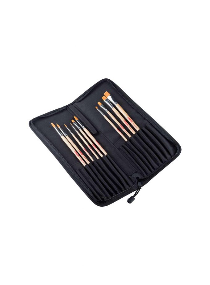 Set with 10 Synthetic Brushes Art Creation