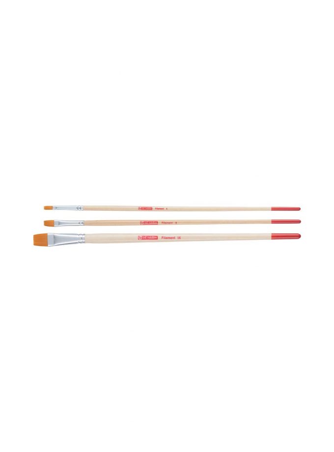 Set of 3 Flat Synthetic Brushes Art Creation