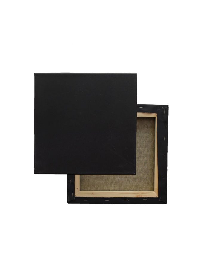 Stretched Painting Canvas Black Cotton 610