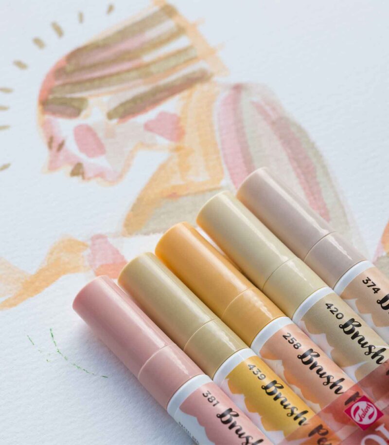 set-5-markadoroi-Beige-Pink-ecoline-brush-pen-Talens-Art&Colour
