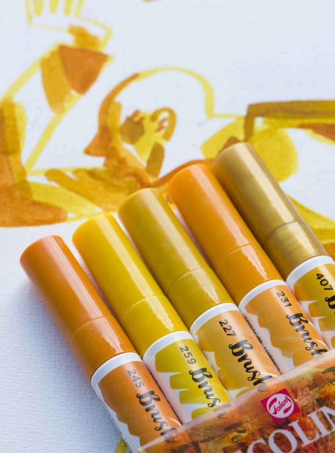 set-5-markadoroi-earth-ecoline-brush-pen-Talens-Art&Colour