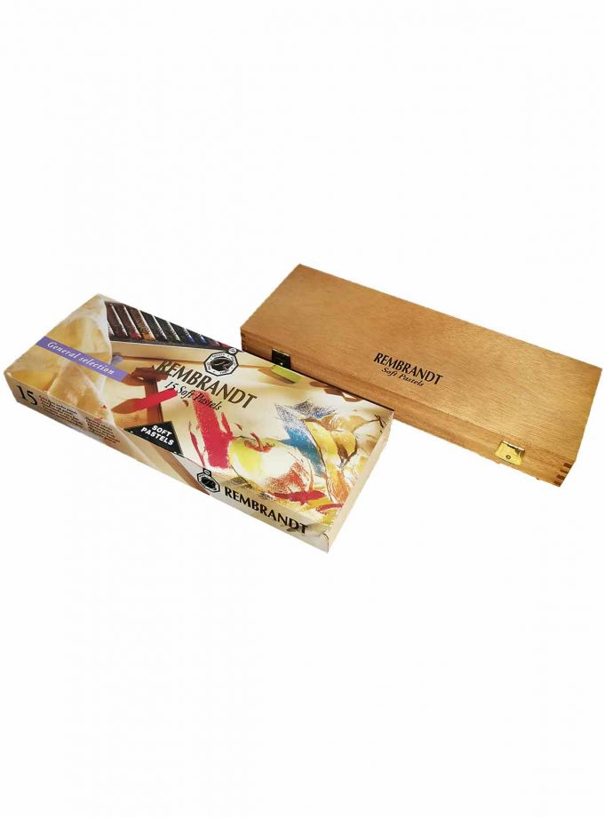 Set 15 Soft Pastels Wooden Box Rembrandt