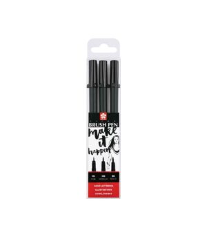 Set of 3 Brush Pens Pigma Black (FB, MB, BB)