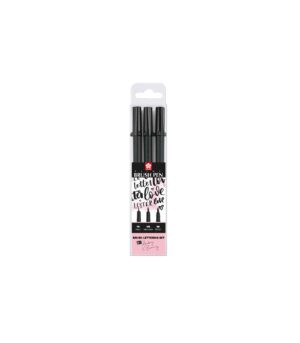 Set of 3 Pigma Brush Pen Black Hand-Lettering Markers