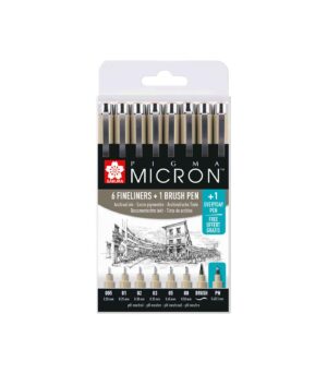 Set of 7+1 markers Sakura Pigma Micron