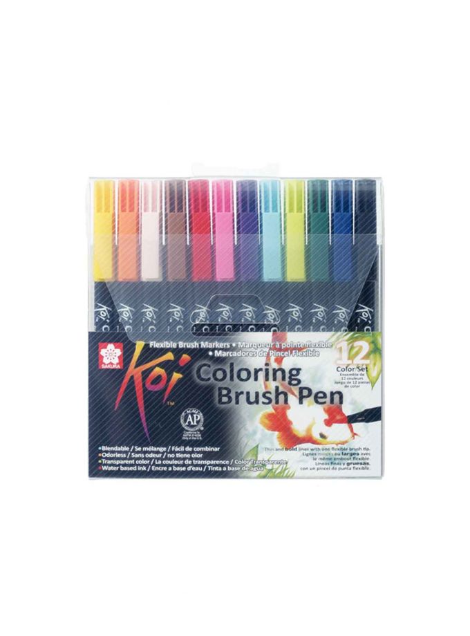 Set of 12 Pens Koi Watercolour Brush Pen