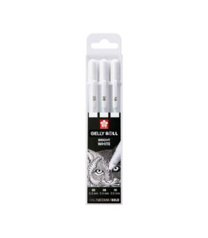 Set of 3 Pens Gelly Roll White Fine/Medium/Bold