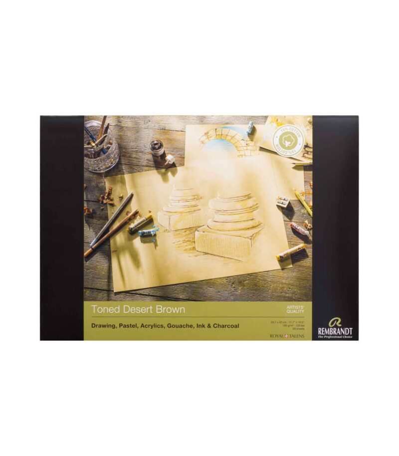 Rembrandt-Talens-Mplok-Toned-Desert-Brown-50-Sheets-A3-29,7X42cm-180gr-package-Art&Colour Rembrandt-Talens-Mplok-Toned-Desert-Brown-50-Sheets-A3-29,7X42cm-180gr-package-Art&Colour