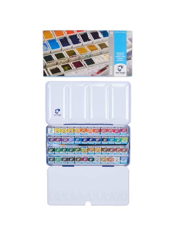 Metal case with 48 Watercolour Cubes Van Gogh