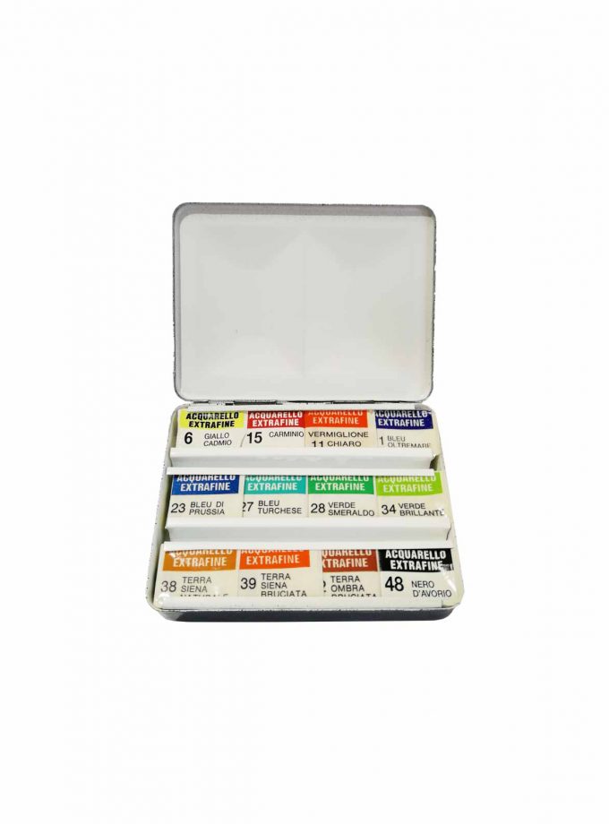 Metal case with 12 Watercolours APA Ferrario 8300