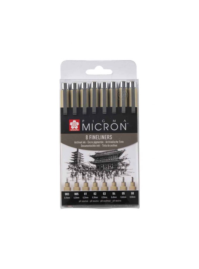 Set of 8 Markers Sakura Pigma Micron
