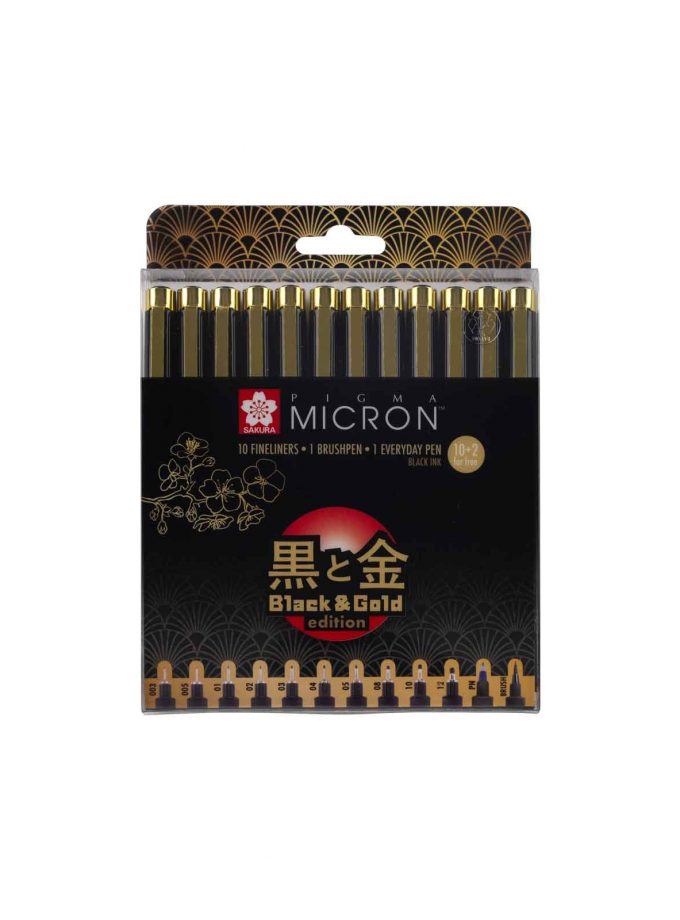 Set of 12 Markers Sakura Black Gold Edition