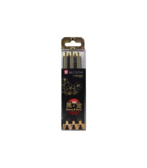 Set of 3 Markers Sakura Black Gold Edition