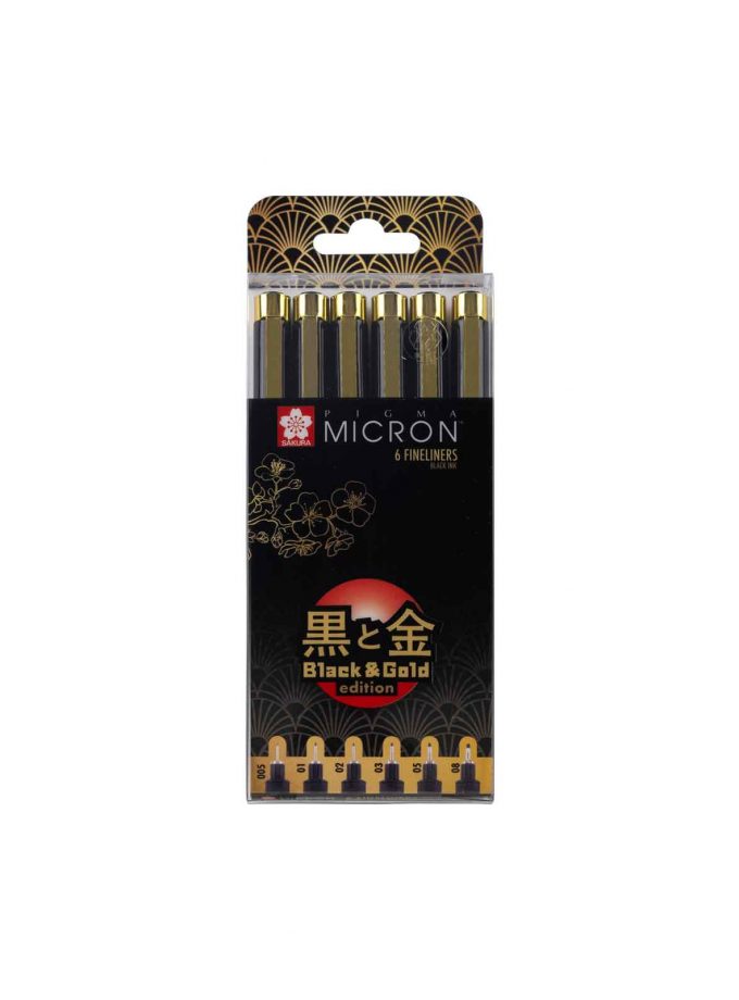 Set of 6 Markers Sakura Black Gold Edition