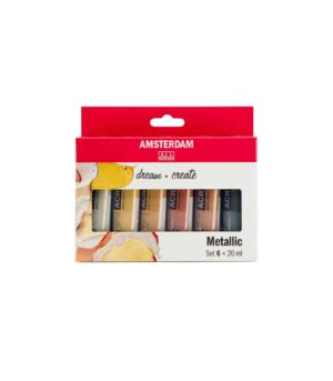 Set of 6 Acrylics Amsterdam Standard 20ml Metallic