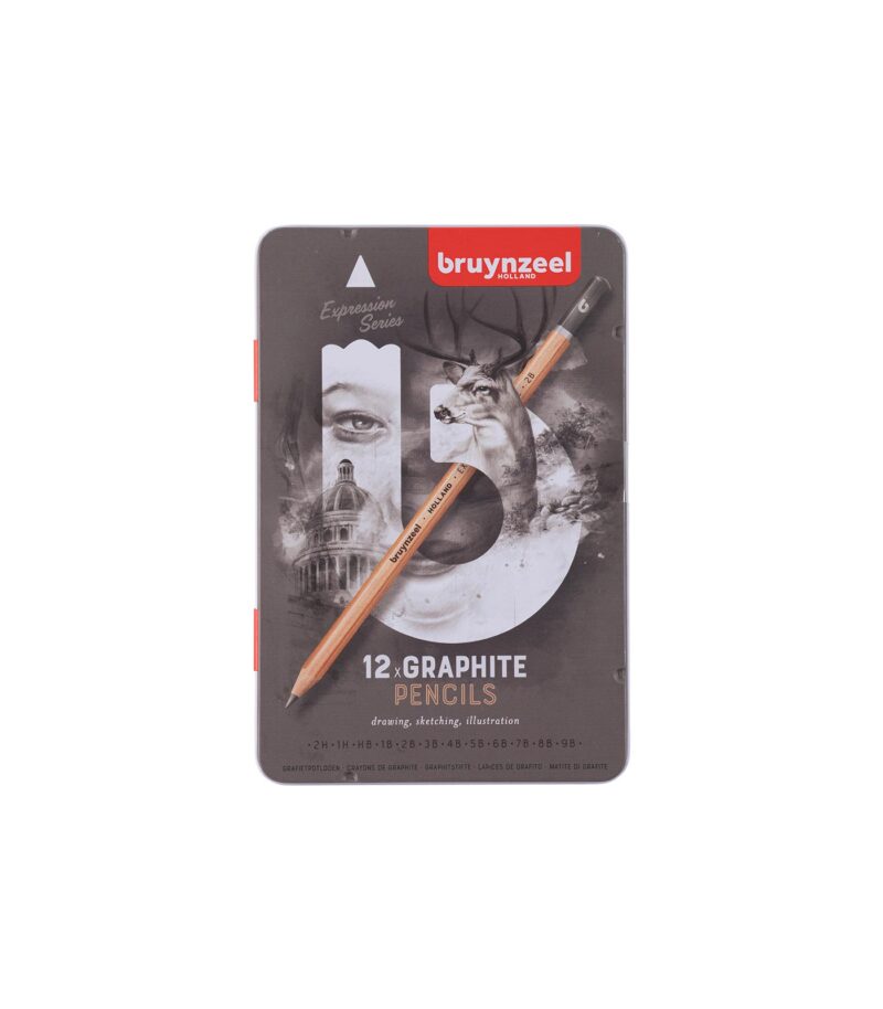 Bruynzeel-Graphite-Pencils-Tin12-Art&Colour Bruynzeel-Graphite-Pencils-Tin12-Art&Colour