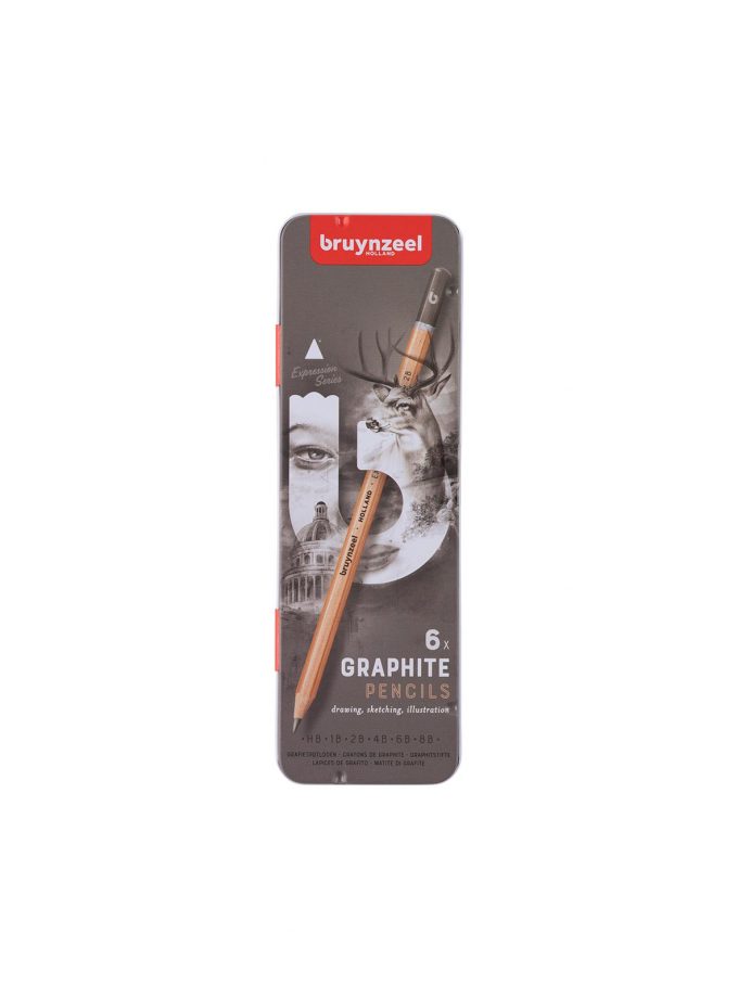 Set of 6 Sketching Pencils Expression Graphite Bruynzeel