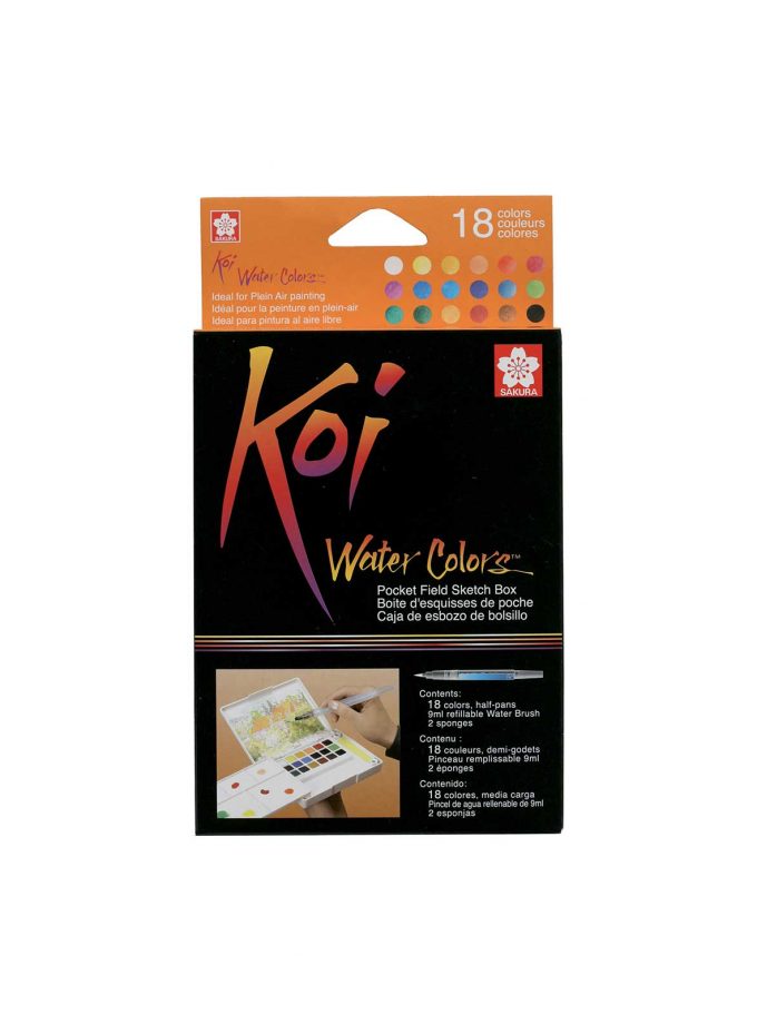 Aquarella Set Koi Water Colours Sketch Box Set 18 Sakura
