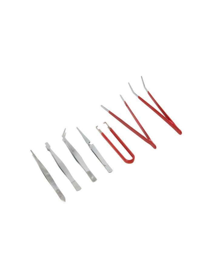Set of 7 Modelling Tweezers Silverline