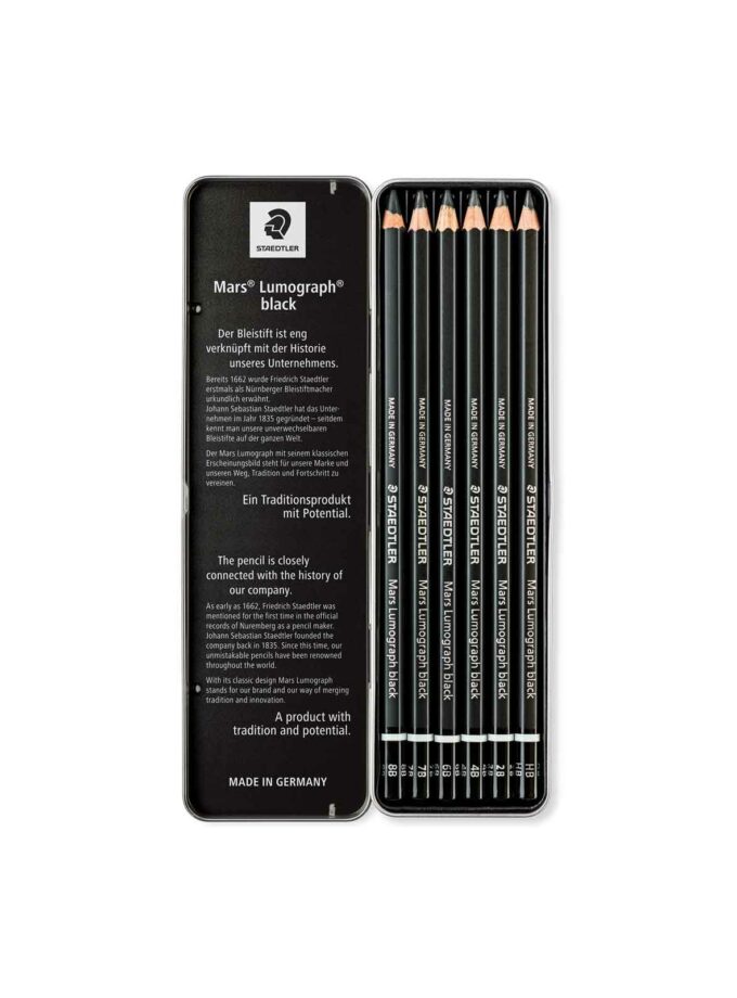 set-6-moluvia-Mars-Lumograph-Black-100B-Staedtler-Art&Colour-OpenCase
