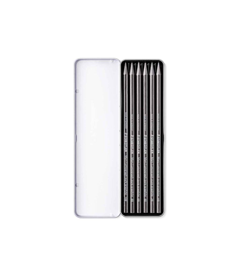 set-6-moluvia-grafiti-mars-lumograph-pure-graphite-100G-M6-Staedtler-Art&Colour-OpenCase