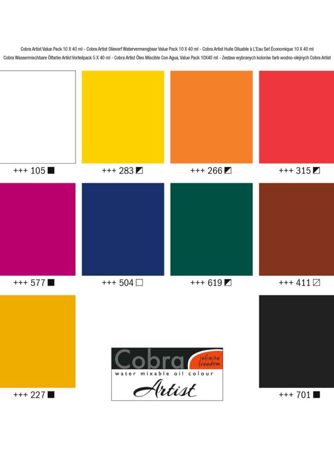 set-10x40ml-cobra-artist-oil-Ladoxroma-Nerou-Talens-Art&Colour-Colorcard
