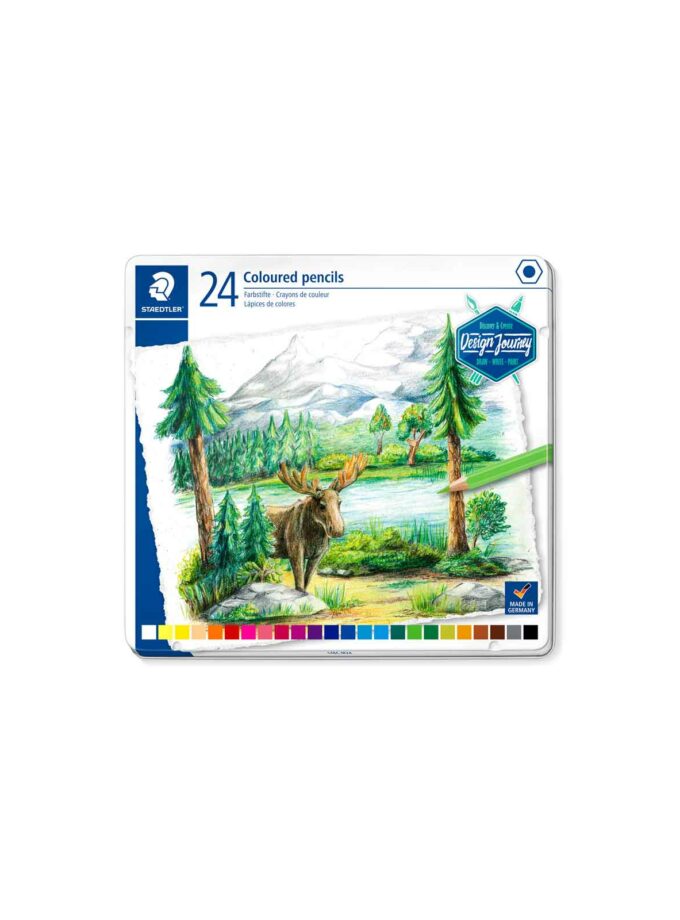 Metal Pencil Case with 24 Coloured Pencils Staedtler 146M