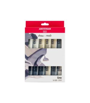 Set of 12 Acrylics Amsterdam Standard 20ml Grey Set