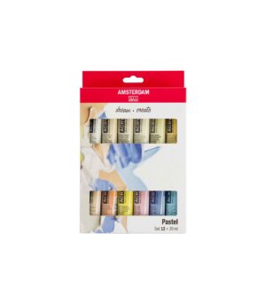 Set of 12 Acrylics Amsterdam Standard 20ml Pastel Set
