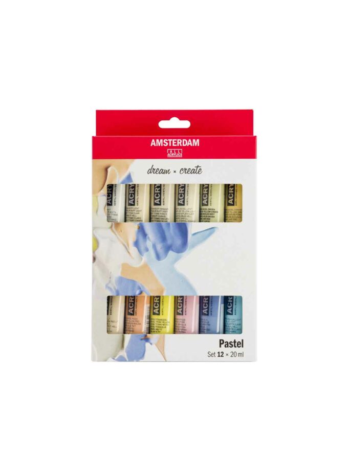 Set of 12 Acrylics Amsterdam Standard 20ml Pastel Set