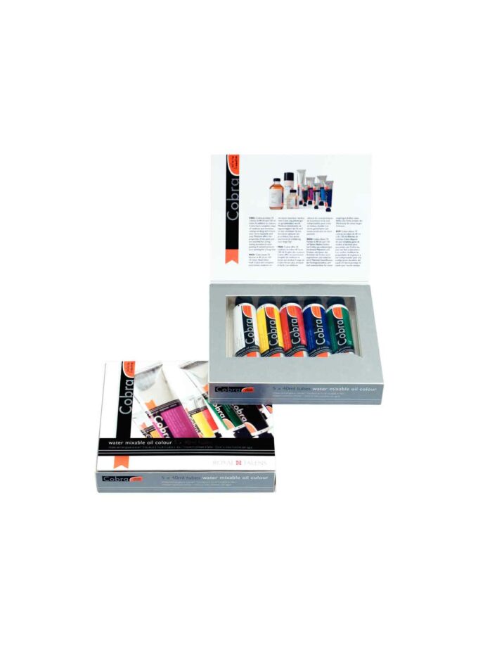 Set of 5 Water-Mixable Oil Colours Cobra Oil Starter Set 40ml