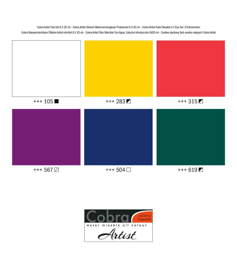 set-6-20ml-ladoxromata-cobra-oil-Trial-Set-Talens-Art&Colour-ColorCard