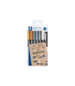 set-6+1-markadoroi-brush-metalika-xromata-Staedtler-8321-TB7-Art&Colour