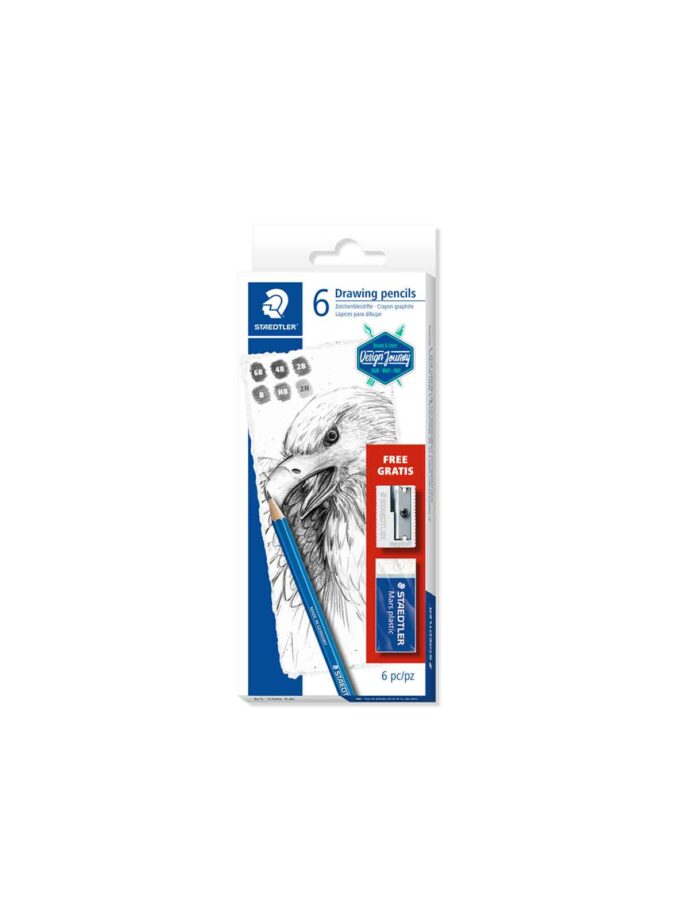 Set of 6 Drawing Pencils Mars Lumograph Staedtler C6