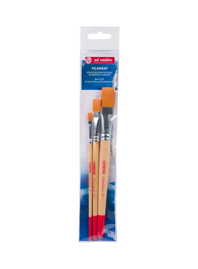 Set of 3 Synthetic Flat Brushes Art Creation 153 Talens