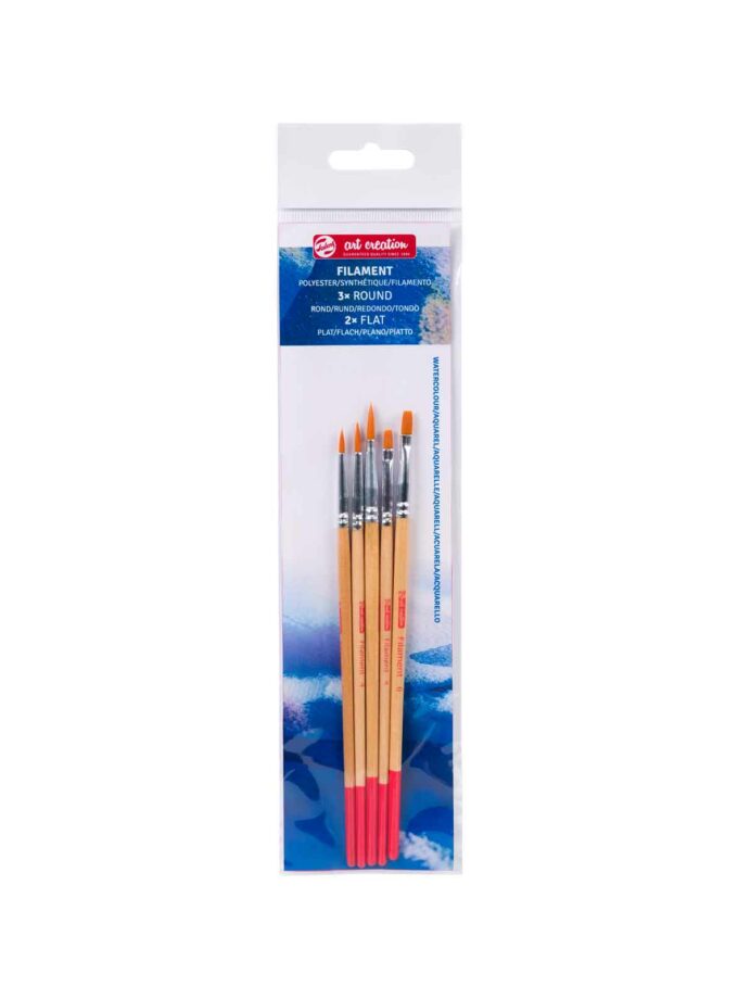 Set of 5 Synthetic Flat Brushes Art Creation 155 Talens