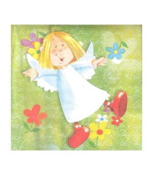 Decoupage Napkin 33x33cm Angel and Flowers