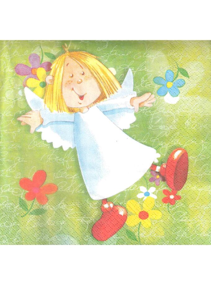 Decoupage Napkin 33x33cm Angel and Flowers