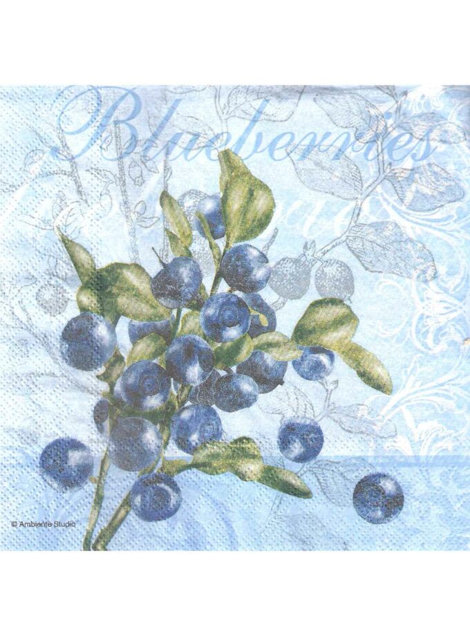 Decoupage Napkin 33x33cm Blueberries