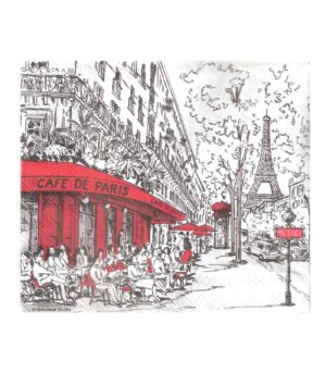 Decoupage Napkin 33x33cm Cafe de Paris